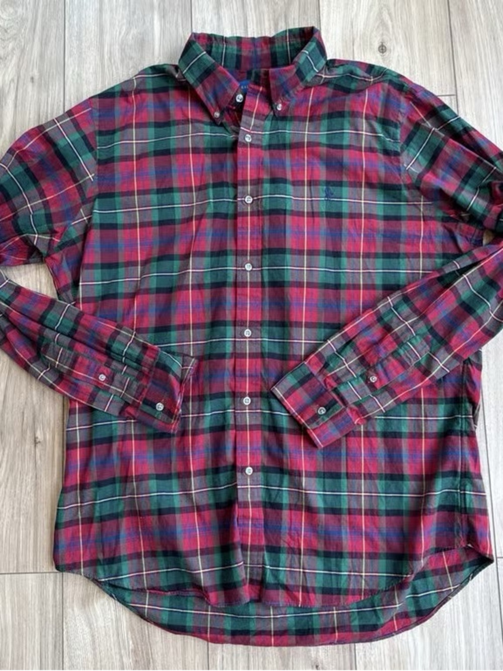 Ralph Lauren Red & Green Plaid Button-Down Shirt